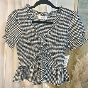 Gingham Blouse - Black
